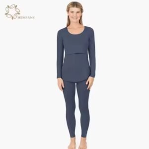 Shop our ultra-soft bamboo maternity sleepwear. This organic cotton lactation pajama set features easy breastfeeding access for ultimate comfort and style.