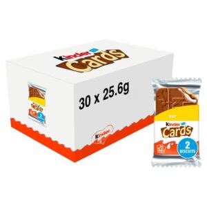kinder cards milk chocolate wafer biscuit snack bar twin pack 25.6g