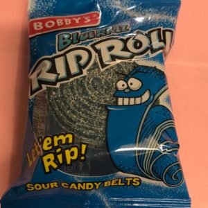 Bobby's Blue Razz Rip Roll Sour Blue Raspberry Candy Belt 34g