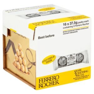 ferrero rocher milk chocolate hazelnut pralines treat pack 3 pieces 37.5g t3 × 16 × 1