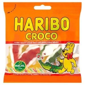 Haribo Croco Halal Certified Crocodile Shaped Gummy Sweets with Foam Bottom 100g