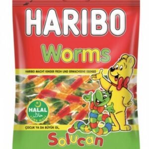 Haribo Worms Solucan Halal Certified Gummy Candy Bag 80g