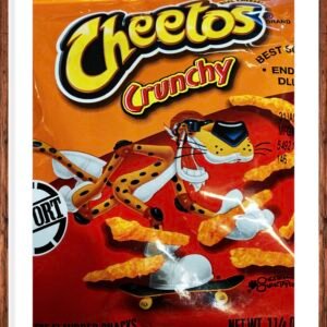 A 99.2g bag of original Cheetos Crunchy cheese-flavored corn snacks with Chester Cheetah on the packaging.