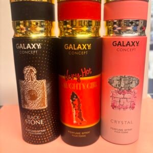 Galaxy Crystal 200ml perfume spray bottle with elegant floral fragrance design