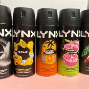 Lynx Africa , black, gold, sunset and epic 150ml body spray bottle
