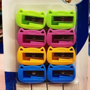 A set of eight rectangular soft white erasers designed for clean, residue-free pencil mark removal.