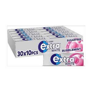 extra white chewing gum sugar free bubblemint x10 pieces 10pce × 30 × 36