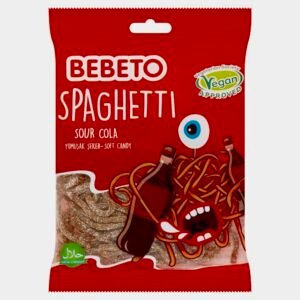 Bebeto Spaghetti Sour Cola Soft Gummy Candy 70g Bag Halal and Vegan Certified