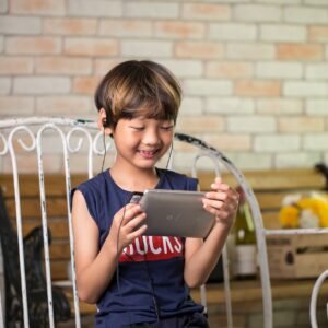 korean, child, device, tablet, headphones, earbuds, earphone, music, listening, modern technologies, education, brown education, brown tablet, brown headphones, tablet, headphones, earbuds, earbuds, earbuds, earbuds, earbuds, earphone