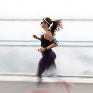 people, woman, running, exercise, health, fitness, mobile, phone, modern, technology, earphone, sounds