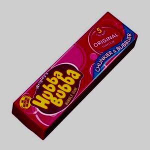 Red and purple pack of Wrigley's Hubba Bubba Original flavour 5 piece bubble gum