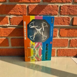 A sleek 6-channel remote control quadcopter drone featuring 2.4GHz technology, 6-axis gyro stabilization, and bright LED lights for night flight.