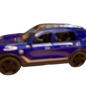 Deep blue die-cast alloy SUV toy with openable doors and a pull-back racing function.