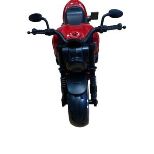A collection of three high-quality simulation motorcycle toys in red, blue, and yellow with realistic engine details and friction-powered wheels.