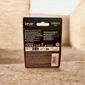 A 32GB Lexar JumpDrive S80 USB 3.2 flash drive featuring a compact, durable design for high-speed file transfers.