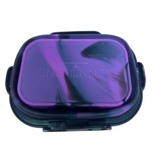 A pink OBSCALES SAM-100 digital mini scale with a protective silicone cover showing a 0.01g precision reading.