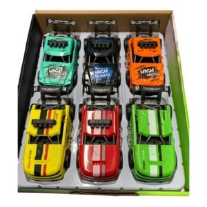 A sleek Racing Series toy car with racing stripes, low-profile tires, and realistic aerodynamic bodywork, displayed in its "Welcome to my World" retail packaging.