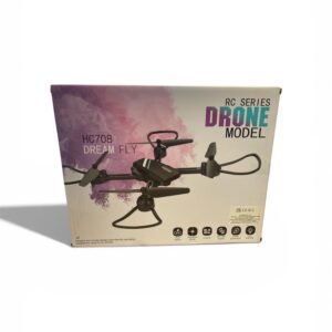 A modern 3D-designed RC model drone toy featuring 360-degree flip capability, LED lights, and a lightweight frame, available in black or white.