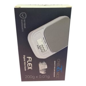 A compact silver Scale Ability SY-100B digital mini scale showing a precision reading of 0.01g on a backlit LCD screen.