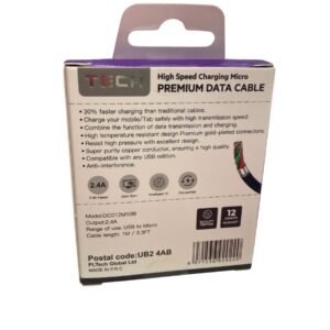 1 meter black USB to Micro USB charging and data sync cable with reinforced connectors.