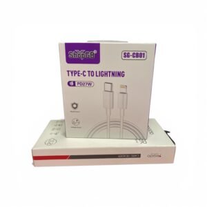 USB-C to Lightning 27W PD fast charging cable with pure copper core and white PVC jacket