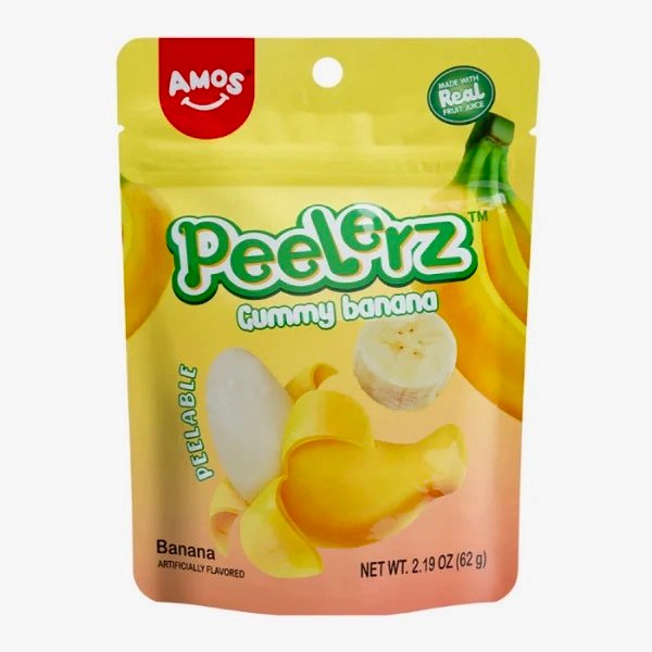 Amos Peelerz Banana Yellow Peelable Gummy American Candy Bag