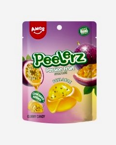 Amos Peelerz Peach Orange Peelable American Gummy Candy 65g Bag