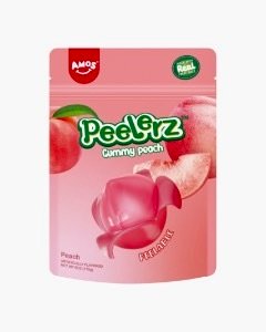 Amos Peelerz Peach Orange Peelable American Gummy Candy 65g Bag