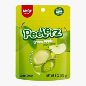 Amos Peelerz Green Apple Peelable American Gummy Candy 170g Bag