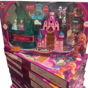A colorful castle toy building set for kids featuring towers, walls, and play accessories for imaginative construction.