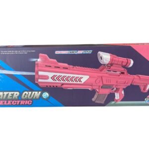 Compact electric water guns in vibrant red with white accents, featuring a transparent water clip, ergonomic grip, and automatic battery-powered firing.