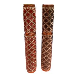 wo HGQSH Lashes eyeliners featuring highly decorative, crystal-encrusted barrels in gold with red and black patterned detailing.