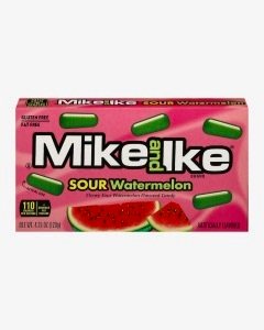 Mike and Ike Sour Watermelon Pink and Green American Chewy Candy 22g Box