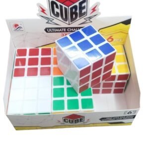 A classic 3x3 Rukib Cube with vibrant, stickerless colored faces, designed for memory training, focus, and tactile sensory play.