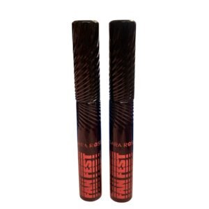 Two tubes of Sara Rose Fan Fest Volume Mascara in dark ribbed packaging with red "FAN FEST" lettering.