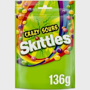 Skittles Crazy Sours 136g Sharing Pouch Green Bag Sour Chewy Candy Vegan