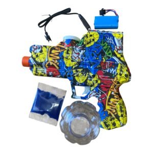 A large multicolor electric water blaster with a massive 2000ml top-loading water tank, ergonomic handle, and USB charging port for continuous burst fire.