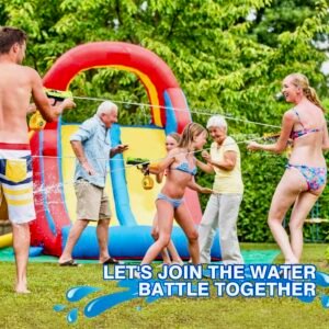 adults and kids playing with vatso electric water gun
