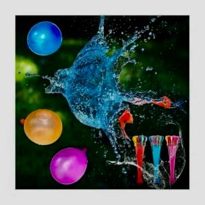 Water balloon popping with dynamic water splash for summer outdoor games